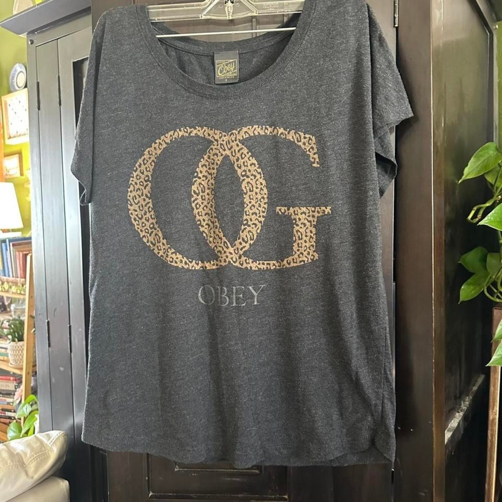Gray and leopard obey tea‎ women's small